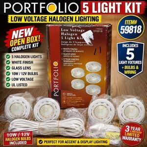 Portfolio Low Voltage Halogen 5 Light Kit White Glass Lens Item 59818